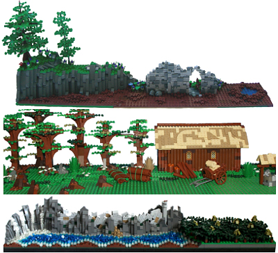 Final build of epic microscale Minas Tirith for Brickcon 2014